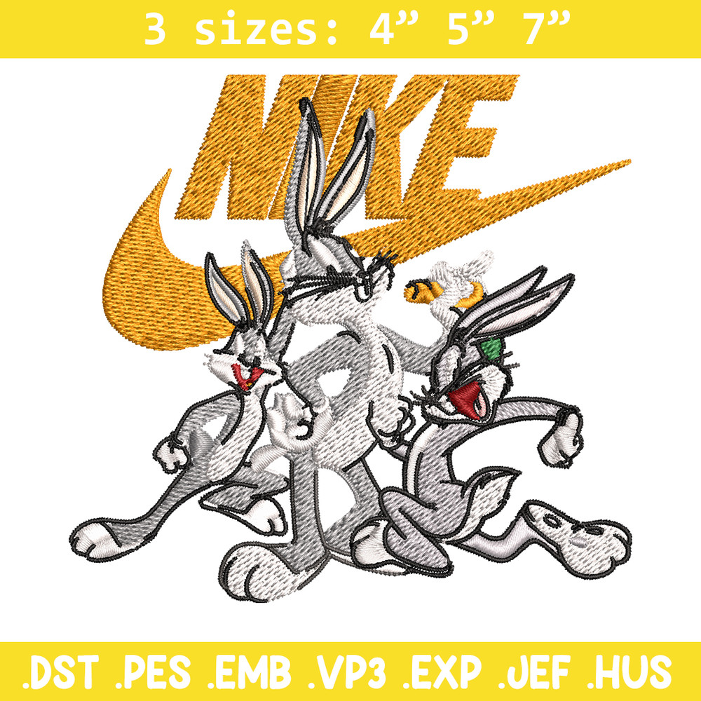 Rabbit cartoon Nike Embroidery design, cartoon Embroidery, Nike design, Embroidery file, logo shirt, Instant download..jpg