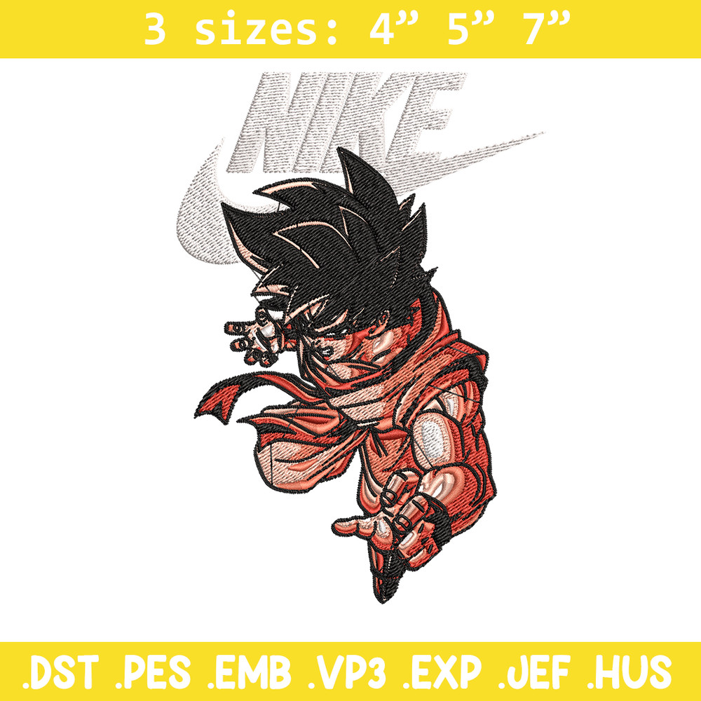 Son Goku Nike Embroidery design, Dragon ball Embroidery, Nike design, anime shirt, Embroidery file, Instant download.jpg