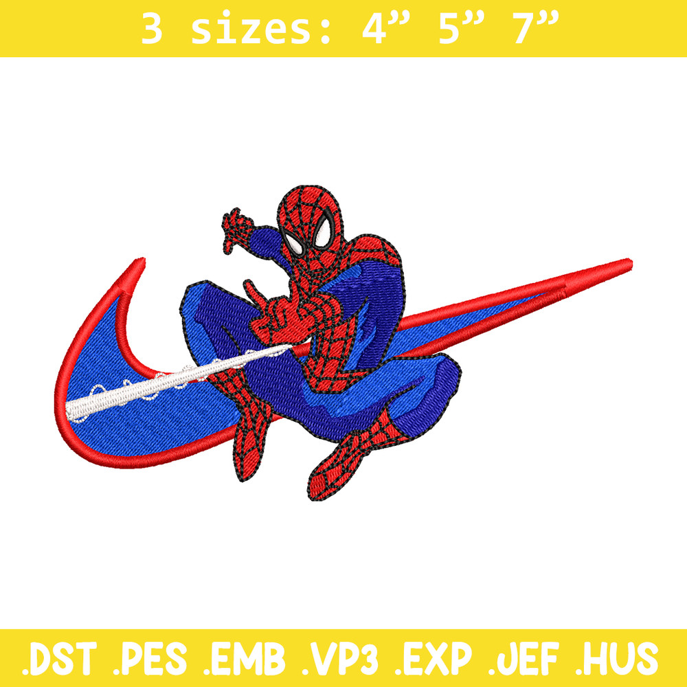 spaiderman Nike Logo embroidery design, spaiderman embroidery, Nike design, Logo shirt, digital download.jpg
