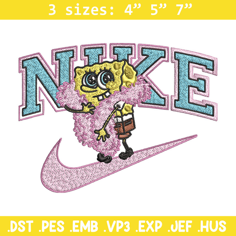 Spongebob pink nike Embroidery Design, Nike Embroidery, Brand Embroidery, Embroidery File, Logo shirt, Digital download.jpg