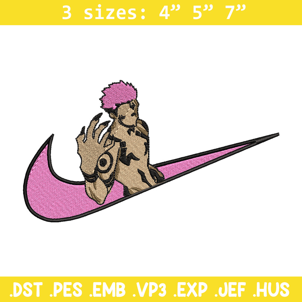 Sukuna Nike embroidery design, Jujutsu kaisen embroidery, Nike design, anime design, anime shirt, Digital download.jpg