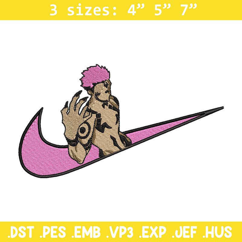 Sukuna Nike embroidery design, Jujutsu kaisen embroidery, Nike design, anime design, anime shirt, Digital download.jpg