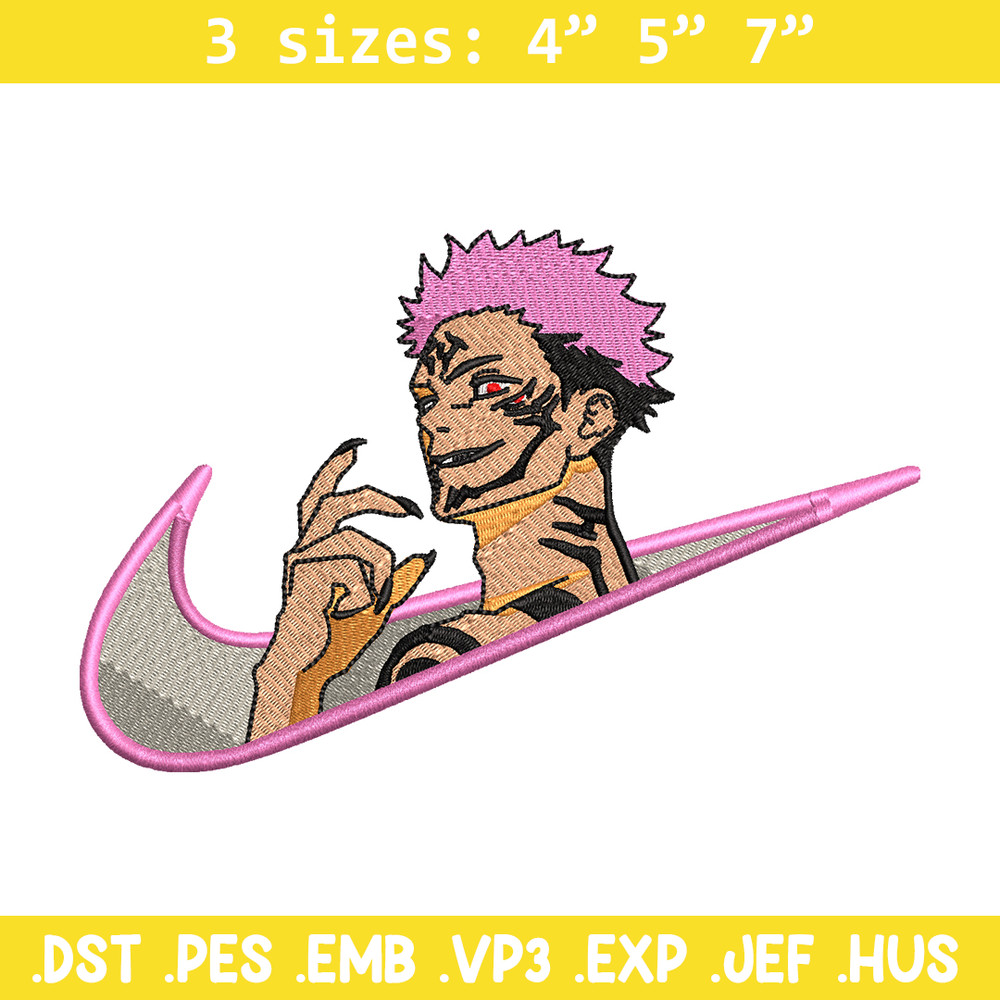 Sukuna smile Nike embroidery design, Jujutsu kaisen embroidery, Nike design, anime design, logo shirt, Digital download.jpg