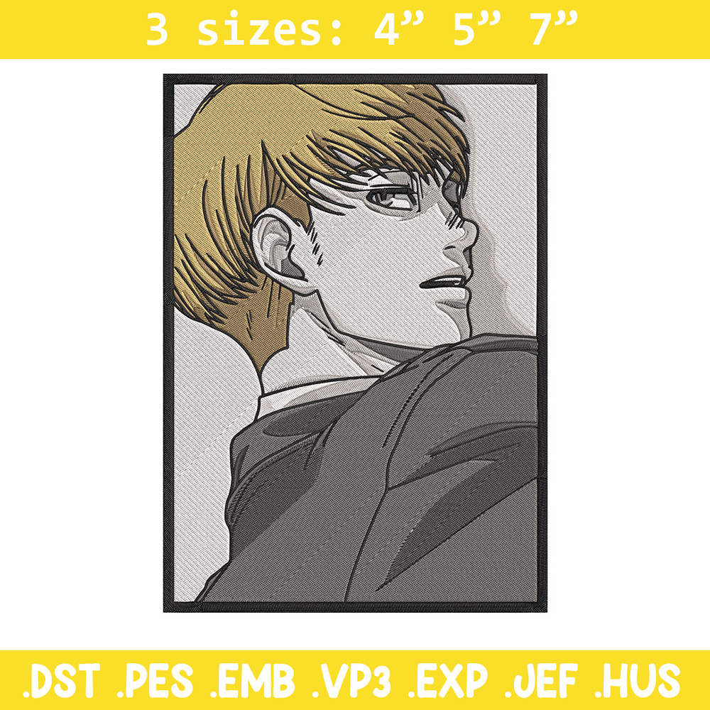 Armin Arlert Embroidery Design, Aot Embroidery, Embroidery File, Anime Embroidery, Anime shirt, Digital download.jpg
