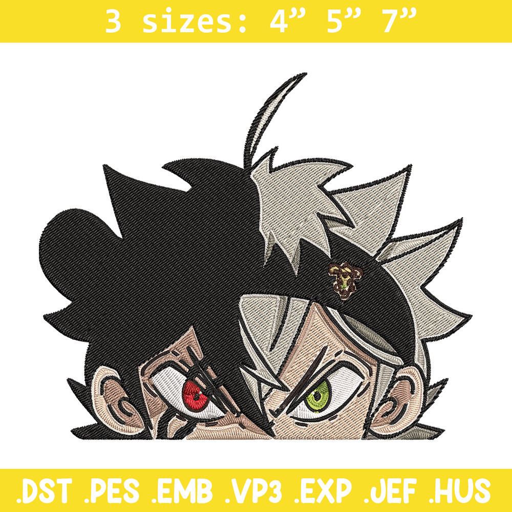 Asta Peeker Embroidery Design, Black clover Embroidery, Embroidery File, Anime Embroidery, Anime shirt,Digital download.jpg