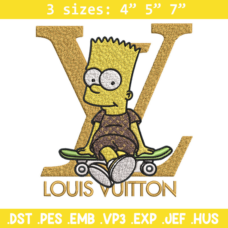 Bart simpson lv Embroidery Design, LV Embroidery, Embroidery File, Logo shirt, Sport Embroidery, Digital download.jpg