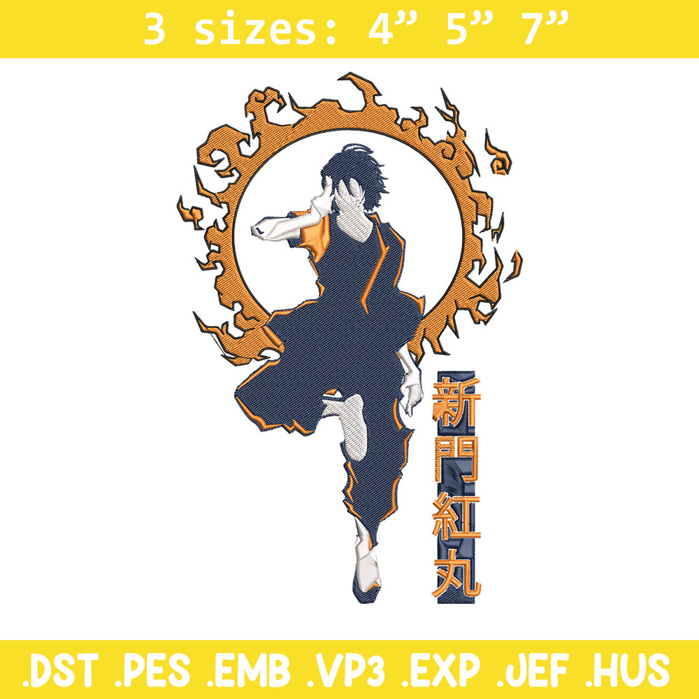 Benimaru Embroidery Design, Enen no Shouboutai Embroidery,Embroidery File,Anime Embroidery,Anime shirt,Digital download..jpg