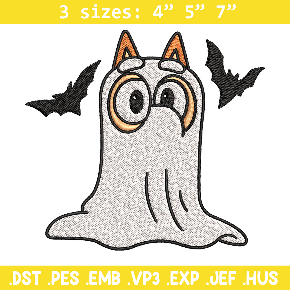 Bingo Ghost Halloween Embroidery design, Halloween Embroidery, cartoon design, Embroidery File, Digital download..jpg