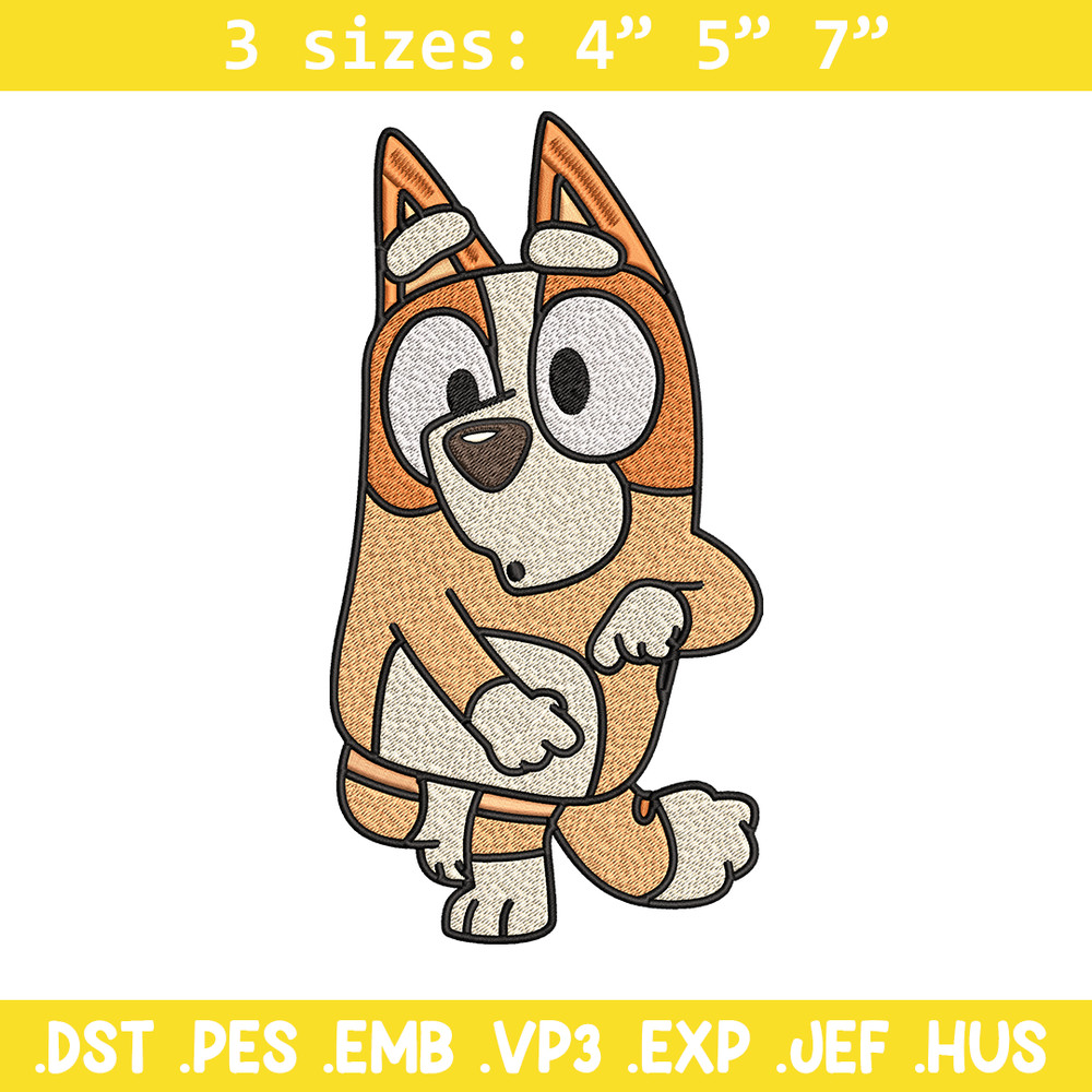 Bingo Heeler Embroidery, Bluey cartoon Embroidery, Embroidery File, cartoon design, cartoon shirt, Digital download..jpg