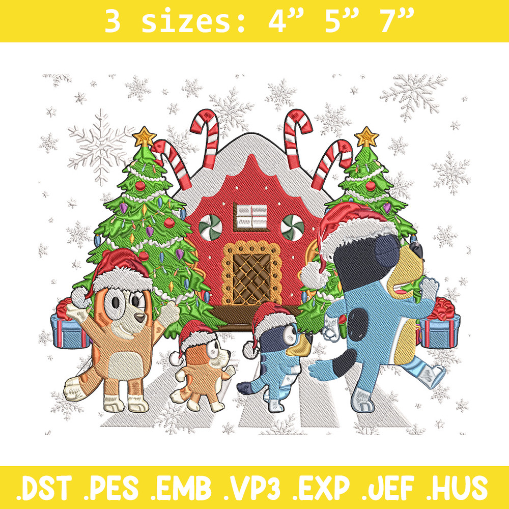 Bluey family Embroidery Design,Bluey Embroidery, Embroidery File, Chrismas Embroidery, Anime shirt, Digital download.jpg
