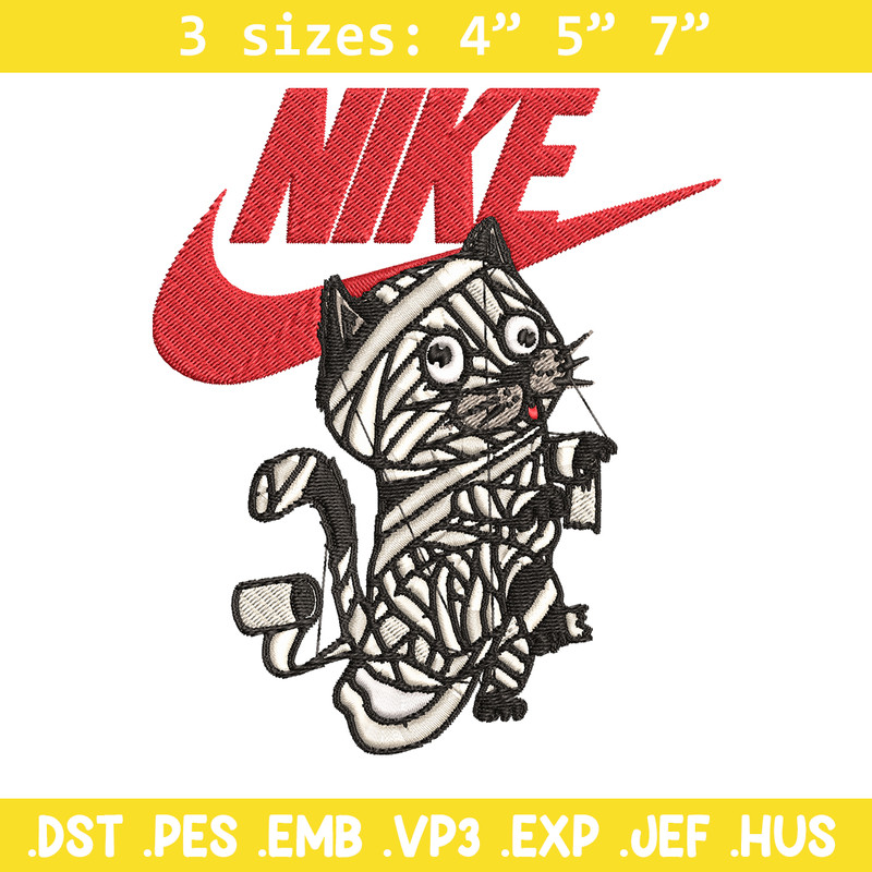 Cat Mummy Nike Embroidery design, Cat Mummy Nike Embroidery, Nike design, Embroidery file, Instant download..jpg