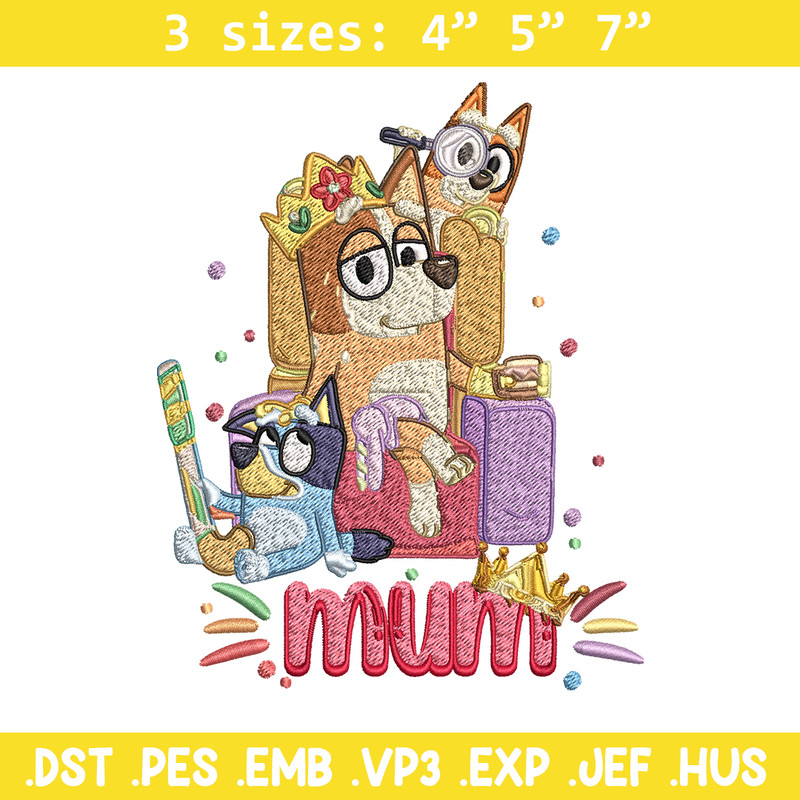 Chilli Heeler Embroidery, Bluey Mum cartoon Embroidery, Embroidery File, cartoon design, cartoon shirt, Digital download.jpg