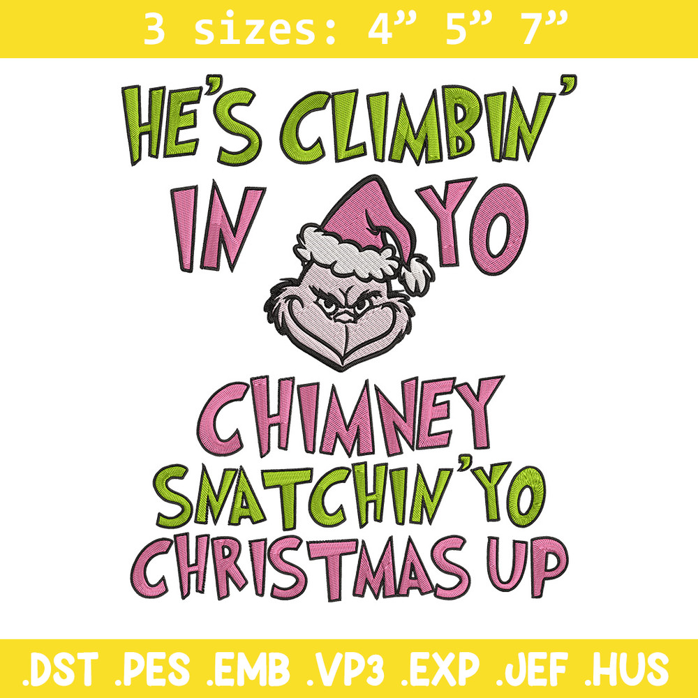 Chrismas up Embroidery Design, Grinch Embroidery, Embroidery File, Chrismas Embroidery, Anime shirt, Digital download.jpg