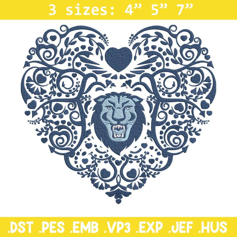 Columbia Lions logo embroidery design, NCAA embroidery, Sport embroidery, Logo sport embroidery, Embroidery design..jpg
