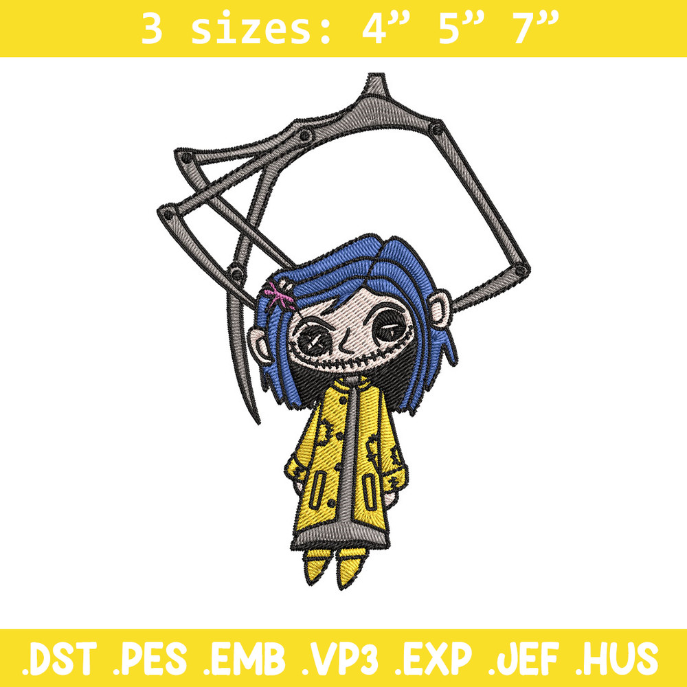 Coraline Horror Embroidery Design, Coraline Horror Embroidery, Embroidery File, Cartoon shirt, Digital download..jpg