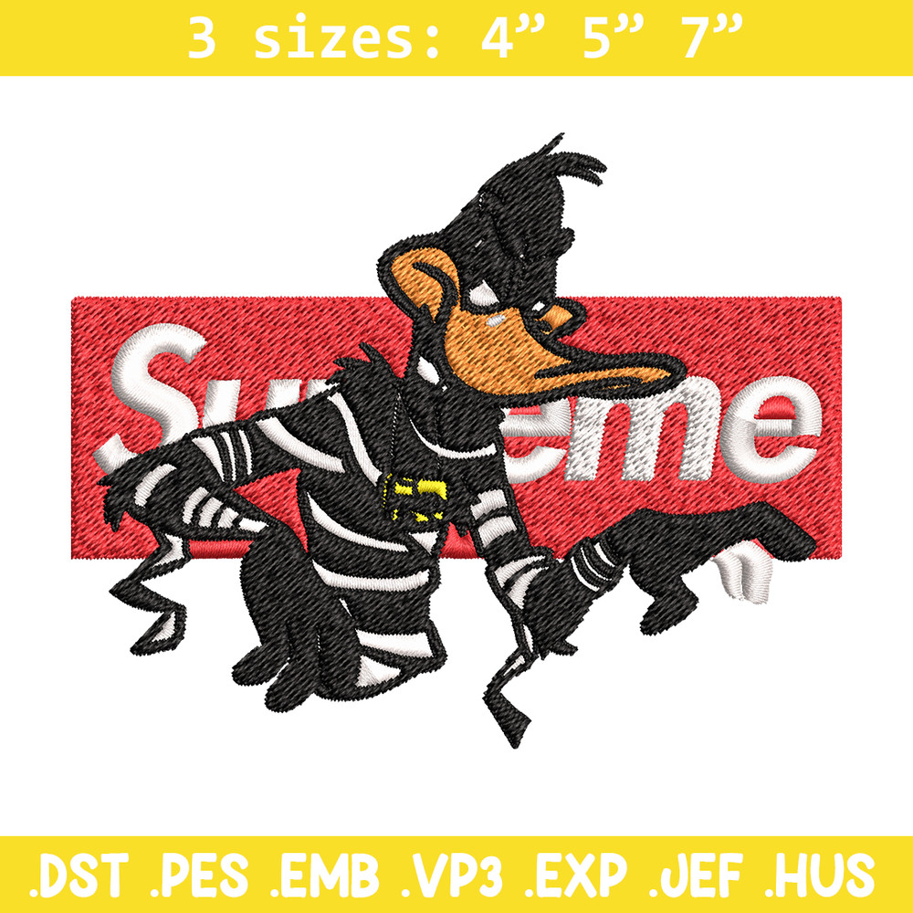 Daffy Duck Supreme Embroidery design, Daffy Duck Embroidery, cartoon design, Embroidery File, Instant download..jpg
