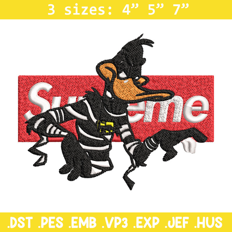 Daffy Duck Supreme Embroidery design, Daffy Duck Embroidery, cartoon design, Embroidery File, Instant download..jpg