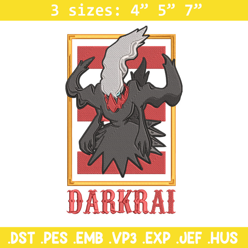 Darkrai poster Embroidery Design, Pokemon Embroidery, Embroidery File, Anime Embroidery, Anime shirt, Digital download.jpg
