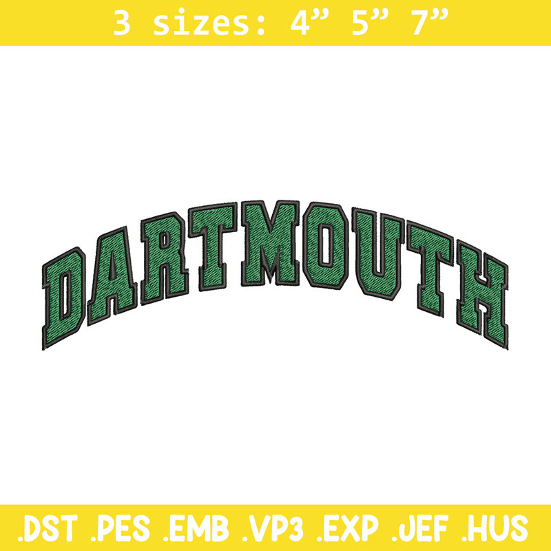 Dartmouth logo embroidery design, Baseball embroidery, Sport embroidery, logo sport embroidery, Embroidery design.jpg