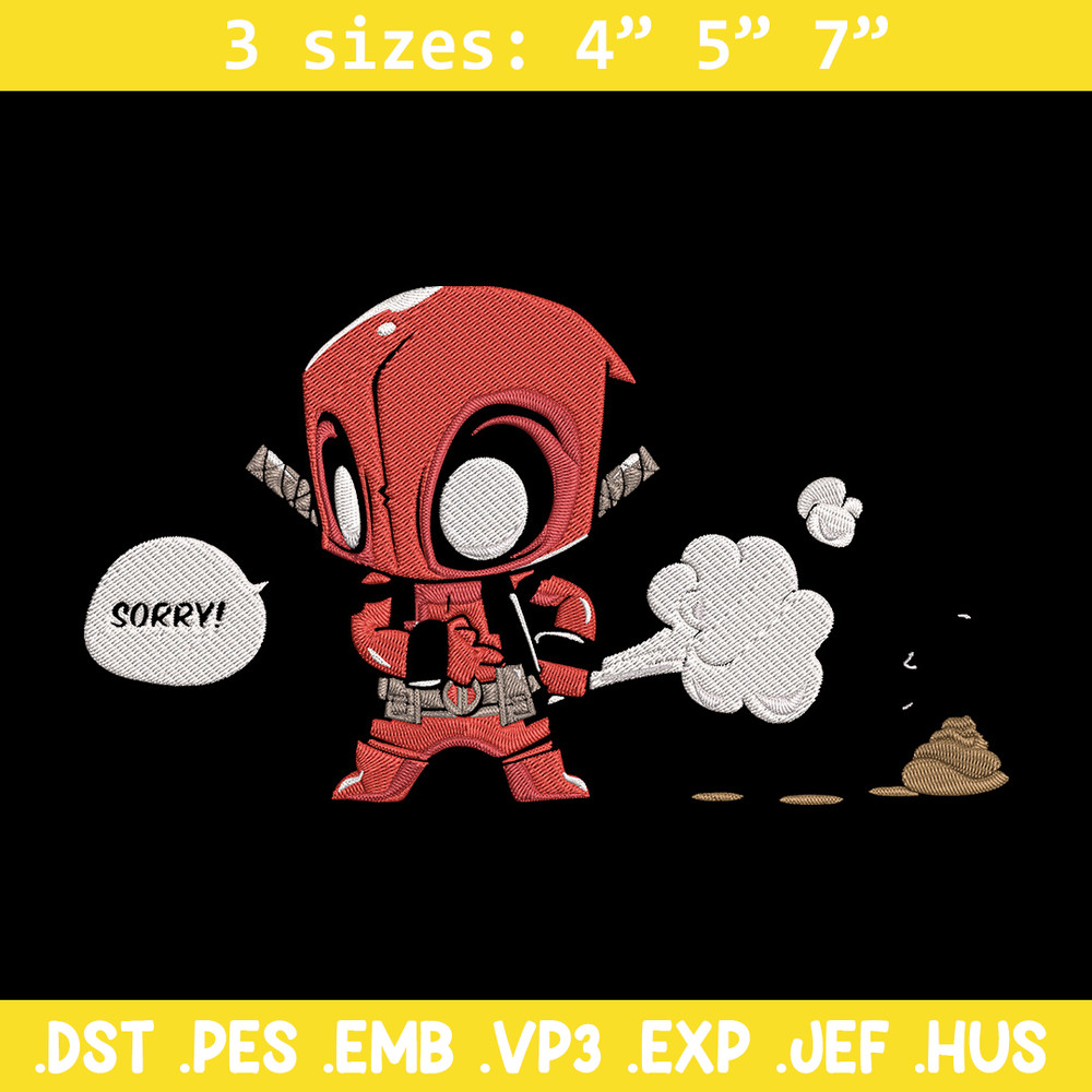 Deadpool chibi Embroidery Design, Deadpool Embroidery, Embroidery File, Anime Embroidery, Anime shirt, Digital download.jpg