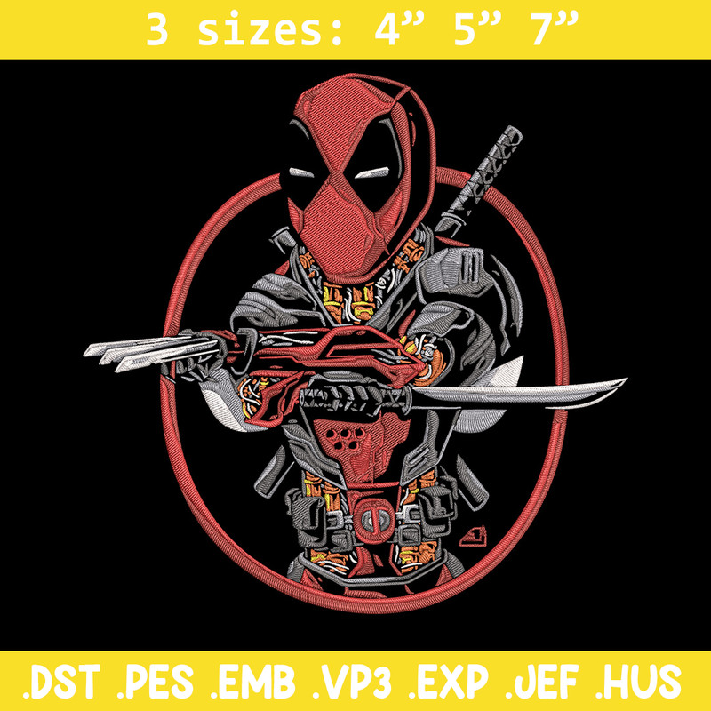Deadpool circle Embroidery Design, Deadpool Embroidery, Embroidery File, Anime Embroidery, Anime shirt, Digital download.jpg