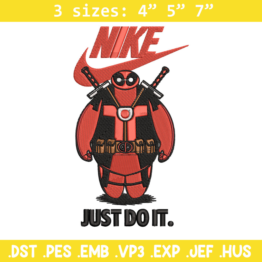 Deadpool funny Nike Embroidery design, Deadpool funny Embroidery, Nike design, Embroidery file, Instant download.jpg