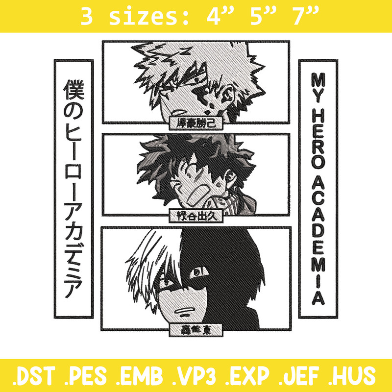 Deku friends Embroidery Design, Mha Embroidery, Embroidery File, Anime Embroidery, Anime shirt, Digital download..jpg