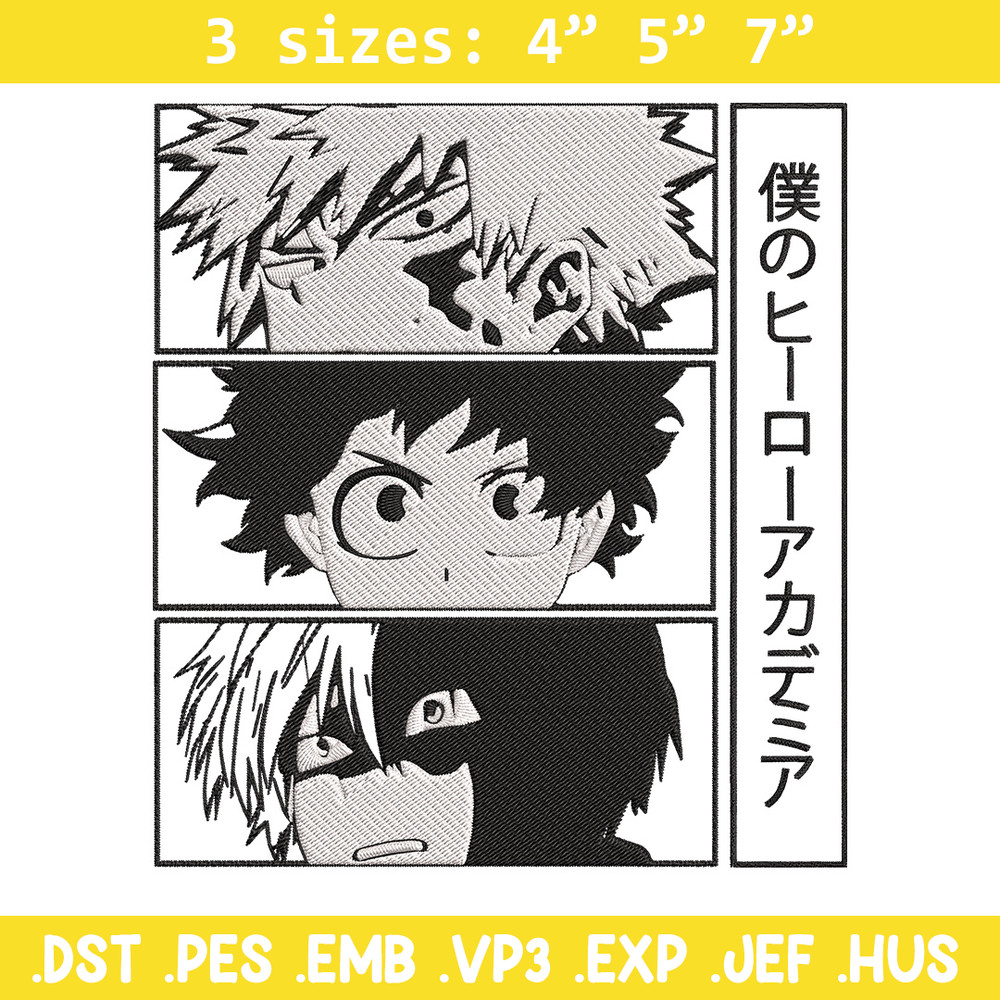 Deku friends Embroidery Design, Mha Embroidery, Embroidery File, Anime Embroidery, Anime shirt,Digital download..jpg