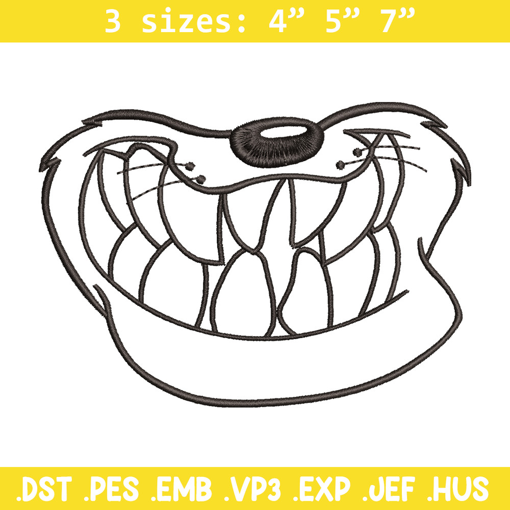 Dog black white embroidery design, cartoon embroidery, cartoon design, Embroidery file, cartoon shirt, Instant download.jpg