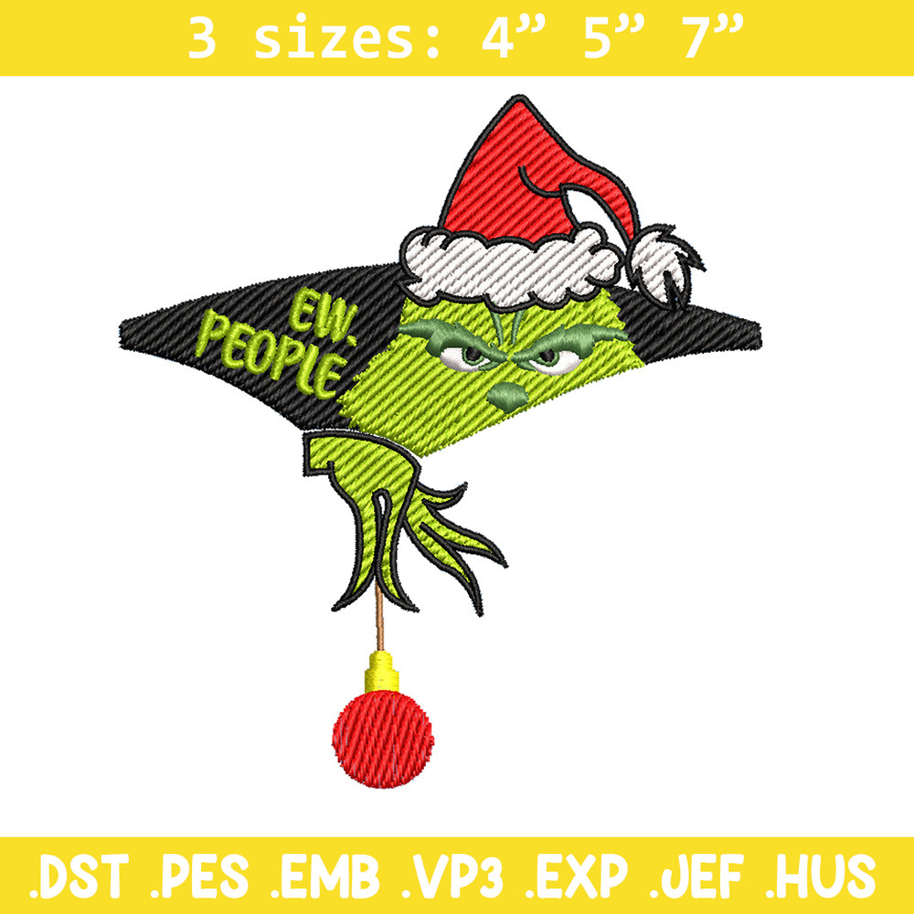 Ew.people embroidery design,Chrismas design, Embroidery shirt, Embroidery file, Grinch embroidery, Digital download.jpg