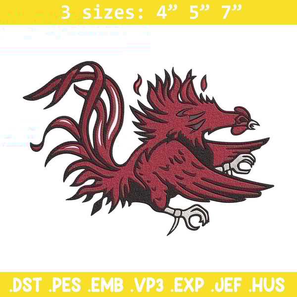 Gamecock mascot embroidery design, NCAA embroidery, Sport embroidery, logo sport embroidery,Embroidery design.jpg