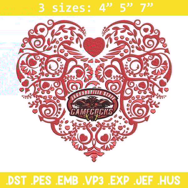 Gamecocks heart embroidery design, Sport embroidery, logo sport embroidery, Embroidery design,NCAA embroidery.jpg
