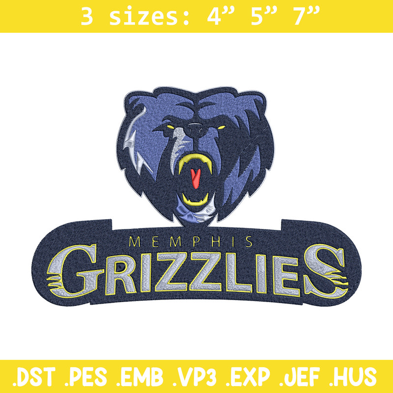 Memphis Grizzlies logo embroidery design, NBA embroidery, Sport embroidery,Embroidery design, Logo sport embroidery..jpg