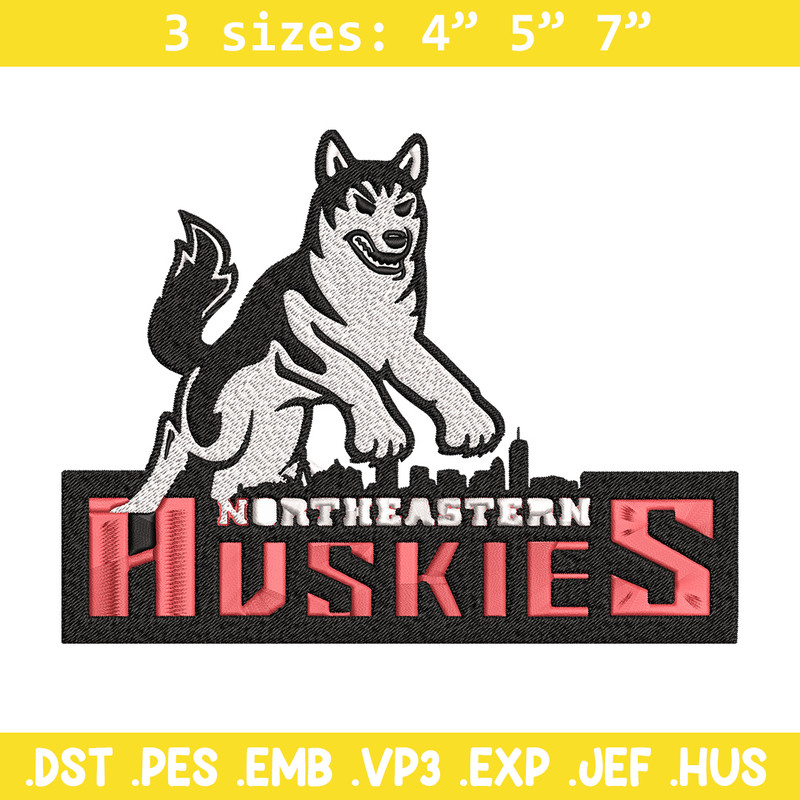 Northeastern Logo embroidery design, Logo embroidery, Sport embroidery, logo sport embroidery, Embroidery design.jpg
