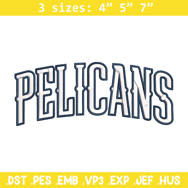 Orleans Pelicans logo embroidery design, NBA embroidery, Sport embroidery,Embroidery design, Logo sport embroidery..jpg