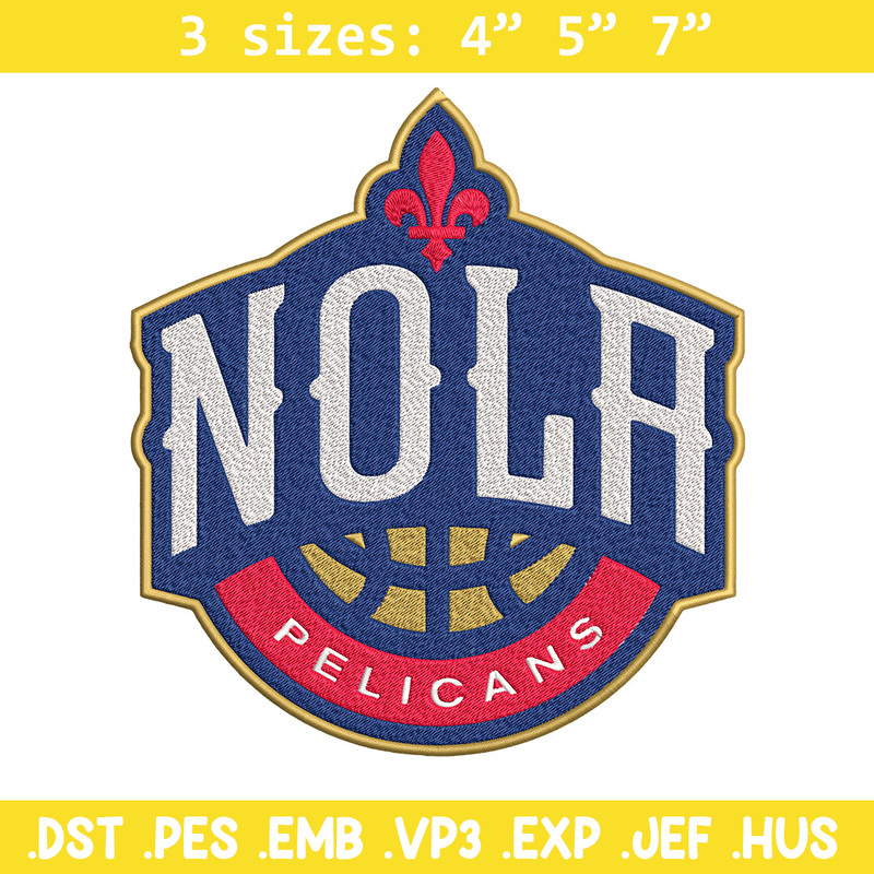Orleans Pelicans logo embroidery design, NBA embroidery, Sport embroidery,Embroidery design,Logo sport embroidery..jpg