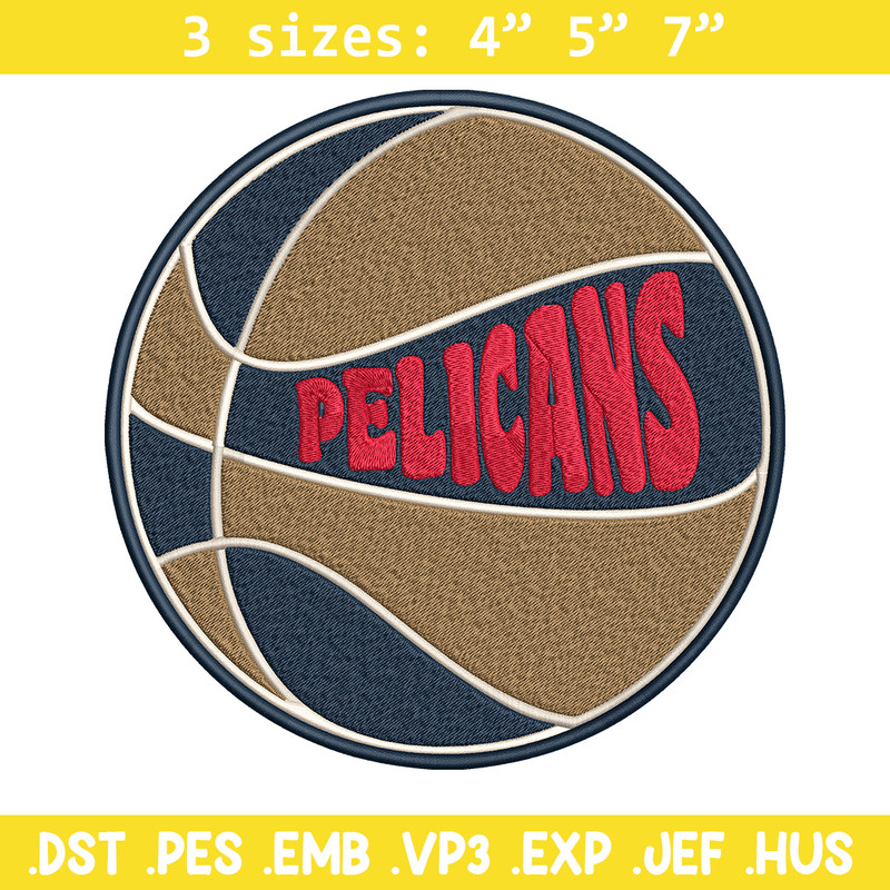Orleans Pelicans logo embroidery design,NBA embroidery,Sport embroidery,Embroidery design, Logo sport embroidery.jpg