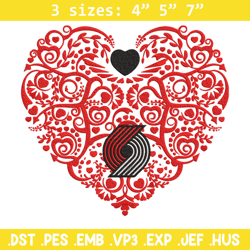 Portland Trail Blazers heart embroidery design,NBA embroidery,Sport embroidery,Embroidery design, Logo sport embroidery.jpg