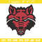 Red Wolves logo embroidery design, NCAA embroidery,Sport embroidery,Logo sport embroidery,Embroidery design.jpg