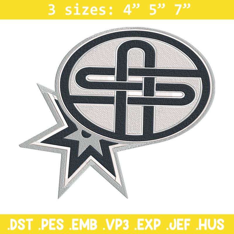 San Antonio Spurs logo embroidery design, NBA embroidery,Embroidery design,Logo sport embroidery, Sport embroidery..jpg
