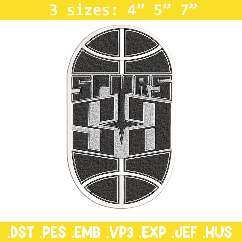 San Antonio Spurs logo embroidery design,NBA embroidery,Embroidery design, Logo sport embroidery, Sport embroidery..jpg