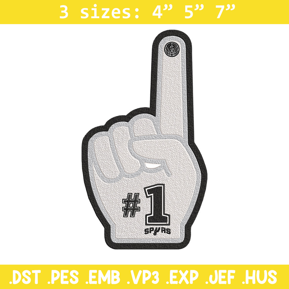 San Antonio Spurs no 1 embroidery design, NBA embroidery, Embroidery design, Logo sport embroidery, Sport embroidery..jpg