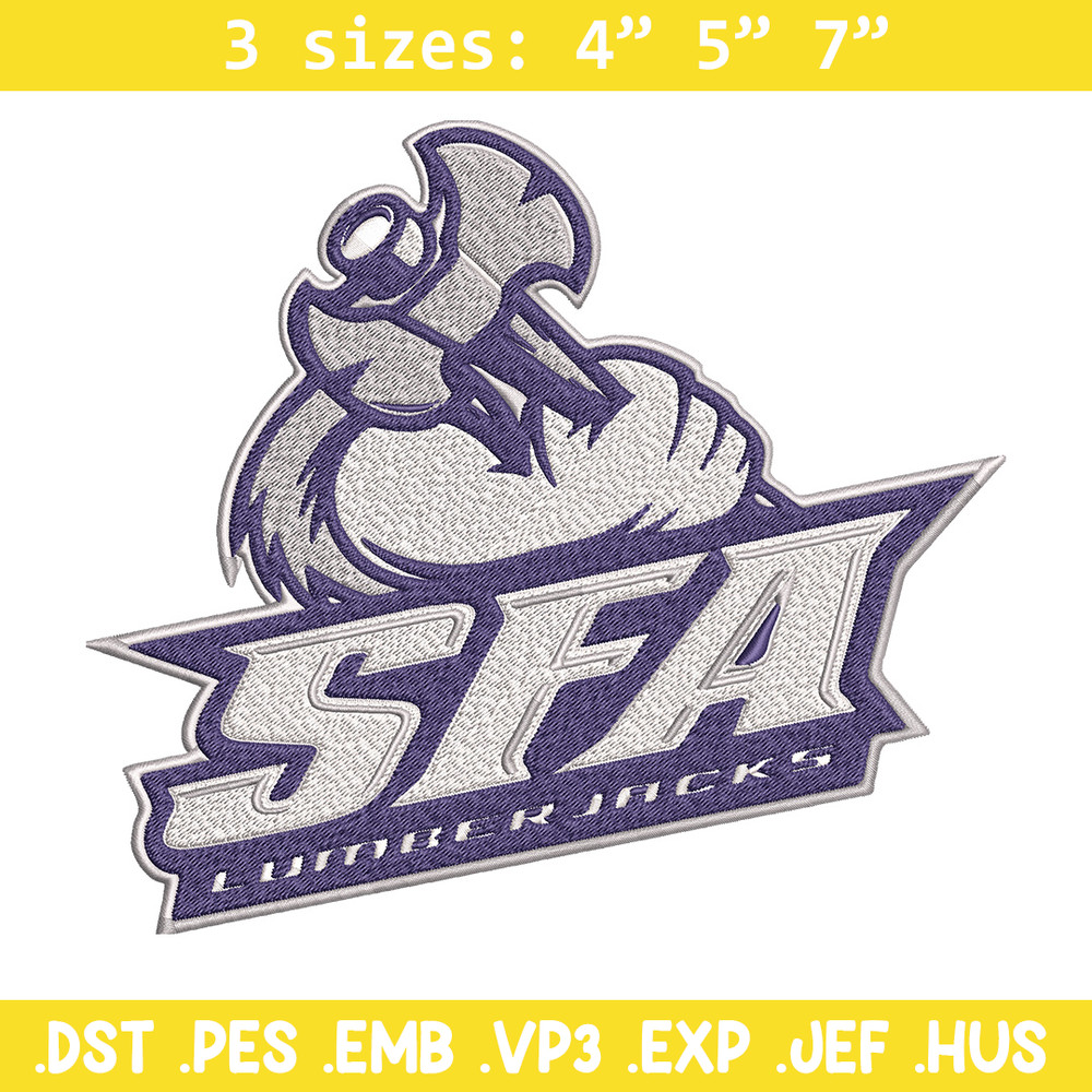 Stephen F Austin State logo embroidery design, NCAA embroidery, Sport embroidery,Logo sport embroidery,Embroidery design.jpg