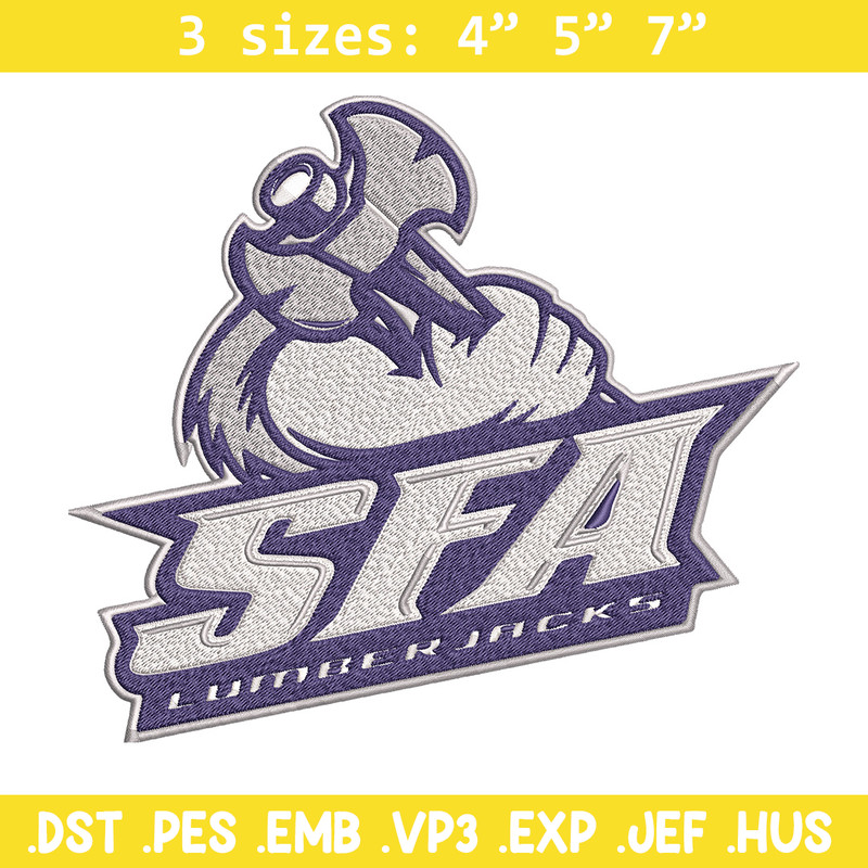 Stephen F Austin State logo embroidery design, NCAA embroidery, Sport embroidery,Logo sport embroidery,Embroidery design.jpg