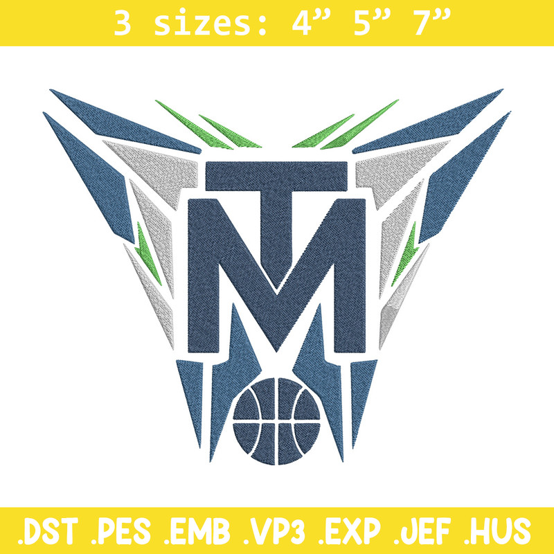Timberwolves basketball embroidery design, NBA embroidery, Sport embroidery, Embroidery design, Logo sport embroidery.jpg