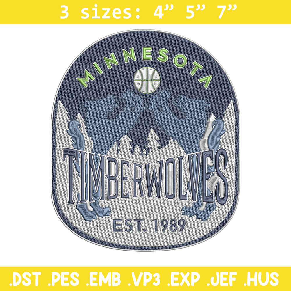Timberwolves design embroidery design, NBA embroidery, Sport embroidery, Embroidery design, Logo sport embroidery.jpg