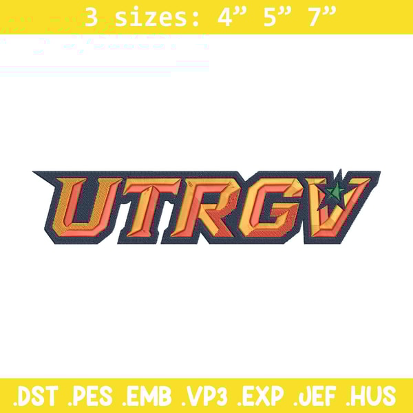 UTRGV Vaqueros logo embroidery design, NCAA embroidery, Sport embroidery, logo sport embroidery, Embroidery design.jpg