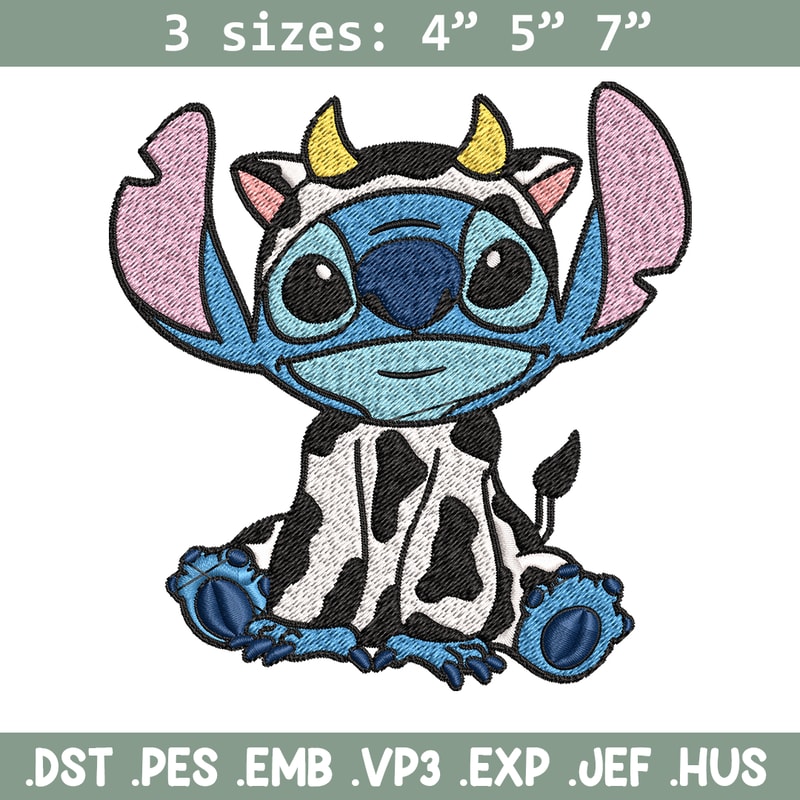 Cow Stitch Embroidery design, Cow Stitch Embroidery, cartoon design, Embroidery File, cartoon shirt, Digital download..jpg