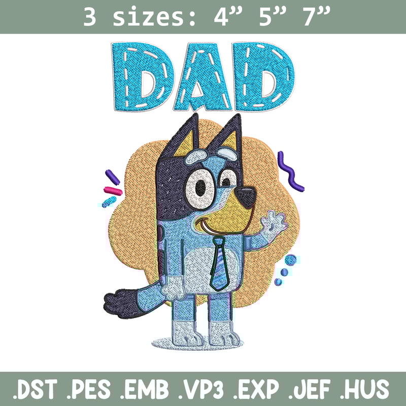 Dad Bluey Embroidery, Bluey Cartoon Embroidery, cartoon Embroidery, cartoon shirt, Embroidery File, Instant download..jpg