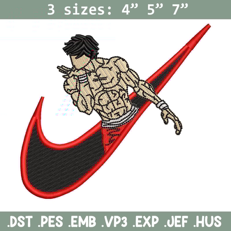 Baki x nike embroidery design, Baki embroidery, Nike design, Embroidery shirt, Embroidery file, Digital download.jpg